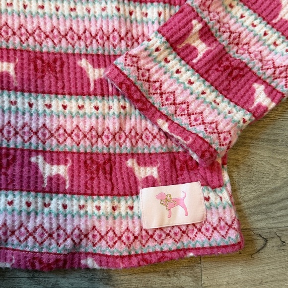 PINK X LoveShackFancy Waffle Henley Shirt - Picture 4 of 6